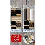 Clio 2 Adet Modüler Havlu Düzenleyici Çorap Iç Çamaşırı Çekmece Içi Düzenleyici Organizer - Ahşap Rengi