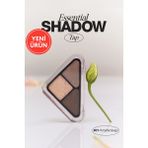 CLIO 3 Renk Içeren, Mat Ve Işıltılı Bitişli Mini Far Paleti Essential Shadow Tap (01 PORTABLE BEİGE)
