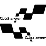 Clio 3 Sport Sticker - Clio Sticker - Renault Sticker - Kapı Altı Sticker - Oto Sticker - Araba Sticker - 20cm X 8cm - Siyah