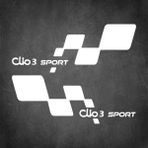 Clio 3 Sport Sticker - Clio Sticker - Renault Sticker - Kapı Altı Sticker - Oto Sticker - Araba Sticker - 40cm X 16cm - Beyaz