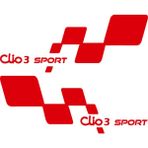 Clio 3 Sport Sticker - Clio Sticker - Renault Sticker - Kapı Altı Sticker - Oto Sticker - Araba Sticker - 50cm X 20cm - Kırmızı