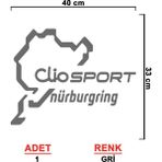 Clio Nürburgring Sticker - Clio Sticker - Renault Oto Sticker - Araba Sticker - Araç Sticker - 40cm X 33cm