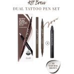 Clio Yarı Kalıcı Kaş ve Makyaj Düzeltici Kalem Seti Clio Kill Brow Dual Tattoo Pen Set (01 Natural Brown)
