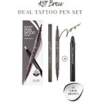 Clio Yarı Kalıcı Kaş ve Makyaj Düzeltici Kalem Seti Clio Kill Brow Dual Tattoo Pen Set (03 Gray Brown)