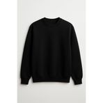 CLIPMAN Erkek Slim Fit Bisiklet Yaka Sade Baskısız 3 Iplik Sweatshirt Siyah