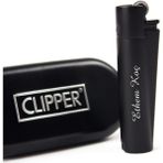 Clipper Isme Özel Metal Çakmak Siyah