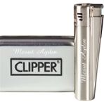 Clipper Pürmüz Alevli Metal Çakmak Mat Metalik