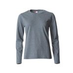 Clique Slim Fit Gri Uzun Kollu Kadın T-shirt