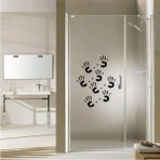 CLK 001 Auto Çoklu El İzi Silüetli Dekoratif 60 cm x 40 cm Standart Siyah Banyo Duşakabin Sticker
