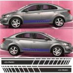 CLK Auto Chevrolet Aveo Için Uyumlu Aksesuar Oto Yan Şerit Sticker 001 - Standart - Siyah