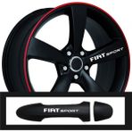 CLK Auto Fiat Doblo Için Uyumlu Aksesuar Oto Kapı Kolu/jant Sticker 10 Adet 10*1,5 cm 001 - Standart - Siyah