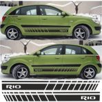 CLK Auto Kia Rio Için Uyumlu Aksesuar Oto Yan Şerit Sticker 001 - Standart - Siyah