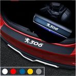 CLK Auto Peugeot 306 Için Uyumlu Aksesuar Bagaj ve Kapı Eşiği Seti Karbon - Beyaz - Standart