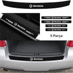 CLK Auto Skoda Rapid Için Uyumlu Aksesuar Oto Bağaj ve Kapı Eşiği Sticker Set Karbon 001 - Standart - Beyaz