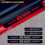 CLK Auto Tata Marina Için Uyumlu Aksesuar Oto Kapı Eşiği Sticker Karbon 4 Adet 001 - Standart - Beyaz