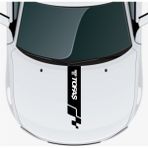 CLK Auto Tofaş Kartal Için Uyumlu Aksesuar Oto Kaput Şerit Sticker 001 - Standart - Siyah
