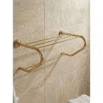 Clk Banyo Bella Paslanmaz Pirinç Destekli Raf Havluluk 50 cm - Banyo Havlu Askısı ve Düzenleyici Raf Sarı