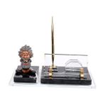 CLK İsme Özel Kabartma Albert Einstein Biblolu Altın Mermer Masasütü İsimlik Siyah