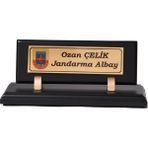 CLK Sublimasyon Baskılı Siyah Ahşap Masa Üstü Organizer Isimlik