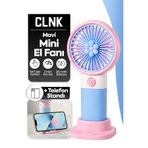 CLNK Pembe Çiçek Tasarım 3 Kademe Sessiz Mini El Masa Fan Vantilatör Turbo Üfleme Kademe Taşınabilir Fan
