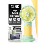 CLNK Yeşil Çiçek Tasarım 3 Kademe Sessiz Mini El Masa Fan Vantilatör Turbo Üfleme Kademe Taşınabilir Fan