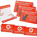 CloceanBrand My Cats are Home Alone Alert Anahtarlık Acil Durum İletişim Cüzdan Kartı Katlanmış - 2 Yazılabilir Arka Tarafı (CAT Acil Durum Cüzdan Kartı ve Etiketi)…