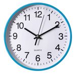 Clockswise Mavi 8 - Analog Saat Sessiz, Duvar, Ofis Masası, Masa ve Raf için Tik Takmaz - Pille Çalışır Ev Ofis, Çiftlik Evi Mutfak Dekoru, Banyo, Okul ve Yatak Odası Dekoru için Mükemmel