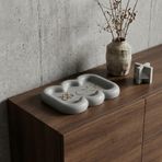 Cloe Minimal Gri Dekoratif Tabak | Modern Dekoratif Kase | Salon & Masa Üstü Aksesuar