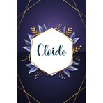 Cloide: Taccuino personalizzato con il nome Cloide | Regalo di compleanno per moglie, mamma, sorella, figlia ... | Foglie blu | 110 pagine a righe, Piccolo formato 6x9 pollici (15,24 x 22,86 cm)