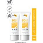 Clooe Vegan Glutensiz SPF 50 Leke Karşıtı Yağlı His ve Beyaz İz Bırakmayan 2'li Güneş Kremi Seti