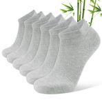 Closemate Bambu spor ayakkabı çorabı, erkek, kadın, 6'lı paket, 43-46 39-42, nefes alan kısa bilek çorabı, üniseks, siyah, beyaz, 6 gri, 39-42