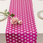 Clothfuna Gül Pullu Masa Örtüsü, Parlak Beyaz Kalp Masa Örtüsü Yemek Masası Sehpa Düğün Parti Doğum Günü Anneler Günü için 30x180 cm/12x72 inç