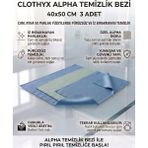 Clothyx Mikrofiber Alpha Temizlik Bezi 40*50 cm 3 Adet - Mavi-Mavi-Haki yeşil