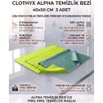 Clothyx Mikrofiber Alpha Temizlik Bezi 40*50 cm 3 Adet - Yeşil-Yeşil-Haki yeşil