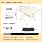 Cloud Açık Katlanır Masa Taşınabilir Alüminyum Alaşımlı Piknik Yumurta Rulo Masası Hafif Kamp Masası Piknik Masası ve Sandalyeler Barbekü Masası (Yurt Dışından) - Beyaz