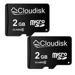 Cloudisk 2Pack Micro SD Kart MicroSD Hafıza Kartı SD Kart Adaptörü ile (2Pack 2GB)