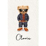 Clovis: Cahier personnalisé avec prénom Clovis | Cadeau d'anniversaire pour enfant, garçon, homme, copain ... | Nounours | 110 pages lignée, Petit Format 6x9 pouces (15,24 x 22,86 cm)