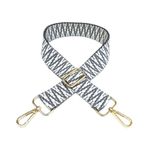 CLoxks Zincir Askısı 3,8 cm Çanta Askıları Etnik Dokuma Değiştirilmiş Omuz Askısı 80-130 Ayarlanabilir Çapraz Askılı Kadın Çanta Aksesuarları Omuz Askısı (Renk: 01-Gri, Beden: Gümüş Toka)