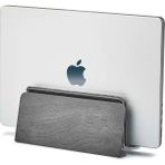 Clue Design Doğal Ahşap Metal Dikey MacBook Istasyonu - Premium MacBook Stand - Siyah