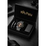 Clup Polo CLUPPOLO ON Erkek Kol Saati – Siyah Metal Kordon, Şık ve Spor Tasarım, Su yolu Bileklik,İtalyan Bileklik,Çakmak,Özel Kutulu PREMIUM Hediye Seti,Saat Seti