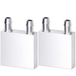 Clyxgs Alüminyum su soğutma bloku, sıvı su soğutucu, PC bilgisayar CPU Graphics için soğutucu sistemi, soğutucu endothermic Head gümüş (40 mm x 40 mm x 12 mm) 2 adet