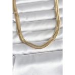 Cm 14K Gold Renk Kalın Yassı Yılan Zincir Model 45 Cm Kadın Kolye - Ebj260207w39472
