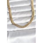 Cm 14K Gold Renk Kalın Yassı Yılan Zincir Model 45 Cm Kolye
