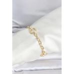 Cm 14K Gold Renk Lazerli Halka Model Kadın Bileklik - Tj-Bb8300