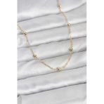 Cm 14K Gold Renk Pirinç Top Zincirli 60 Cm Kadın Kolye - Tj-Bko10940