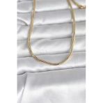 Cm 14K Gold Renk Yılan Zincir Model 60 Cm Kadın Kolye 5886