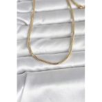 Cm 14K Gold Renk Yılan Zincir Model 60 Cm Kadın Kolye - Tj-Bko10995