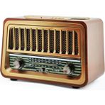 CM-2868 Ahşap Nostaljik Görünümlü Bluetoothlu Radyo Usb-Sd Card Mp3 Çalar Radyo Müzik Çalar - Koyu Kahverengi