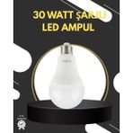 Cm Store Acil Durumlar Için Şarjlı LED Ampul 6400K Soğuk Beyaz 30 Watt - 1,20 m