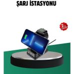 Cm Store Kablosuz Şarjlı Dijital Masa Saati – 3 Parlaklık Seviyeli LED Hızlı Şarj Apple Uyumlu - Belirtilmemiş - Çok Renkli